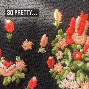 VINTAGE FALL WINTER EMBROIDERED DRESS